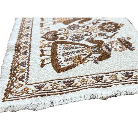 Vintage Folk Art Woven Textiles Wall Decor Table Setting Placemats Brown Beige 4 - Picture 4 of 5